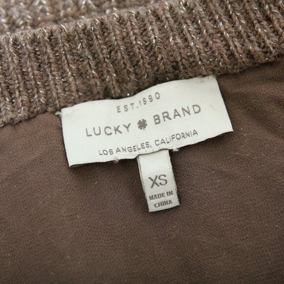 Lucky Brand Shimmer Pointelle Knit Sweater Gray Women Size XS - Picture 14 of 15